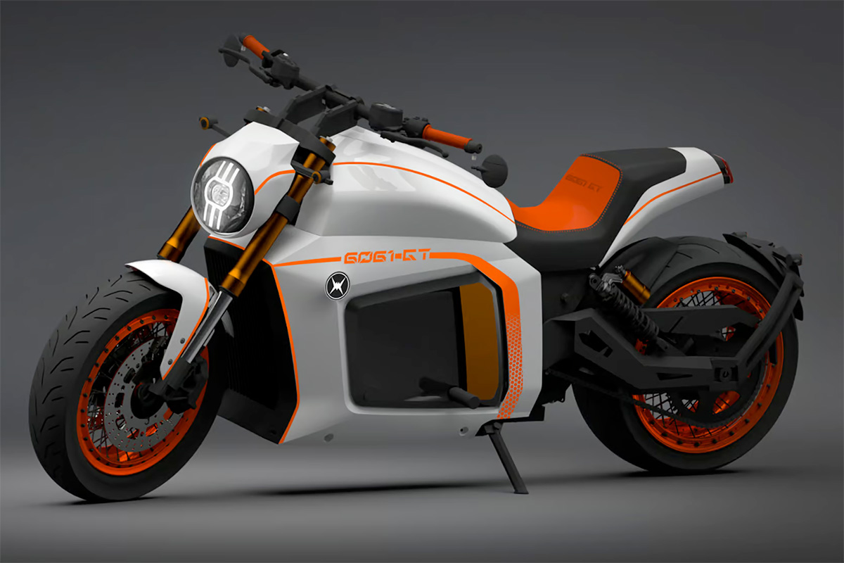Evoke 6061-GT Electric Touring Motorcycle Side View