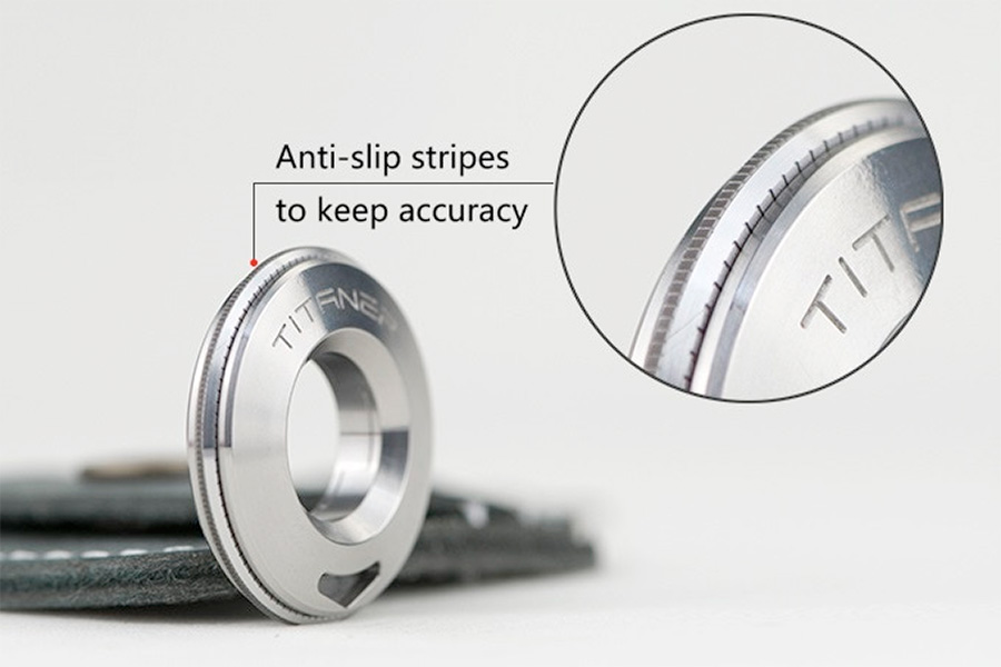 Tiroler Titanium Curve Measure Ring Anti-Slip Stripes