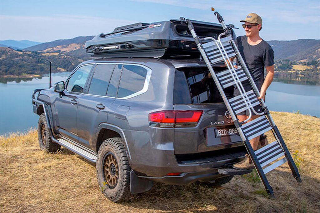 ARB Altitude Powered Rooftop Tent Folded Ladder