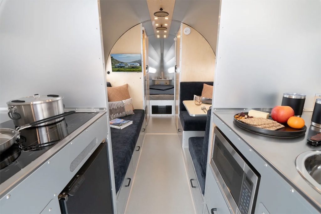Bowlus Rivet Off-grid Self-propelled Camper Front Kitchen