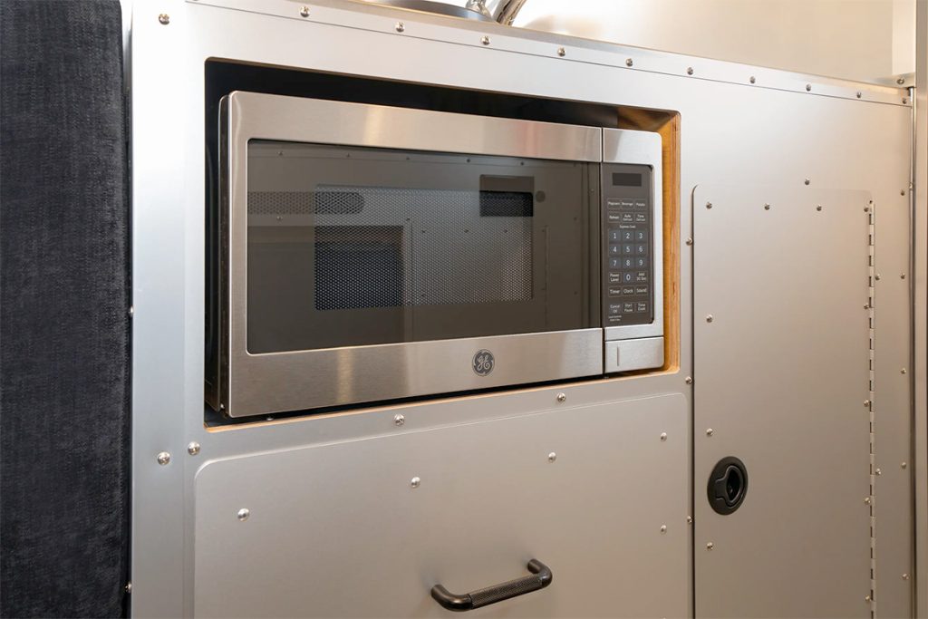 Bowlus Rivet Off-grid Self-propelled Camper Microwave