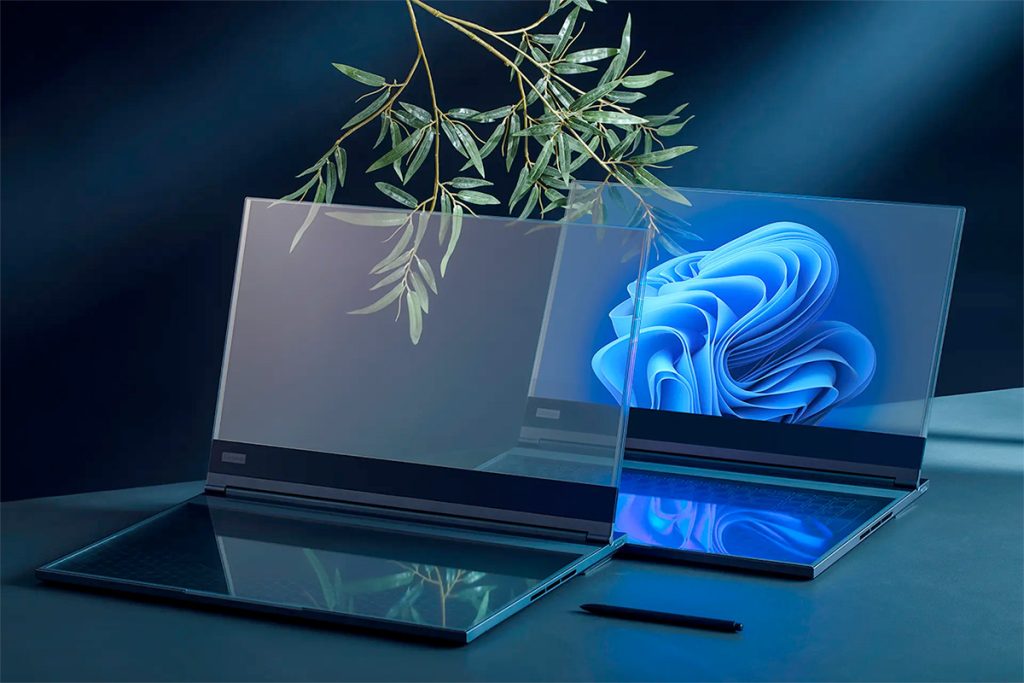 Lenovo ThinkBook Transparent Display Laptop Concept Adjust Transparency
