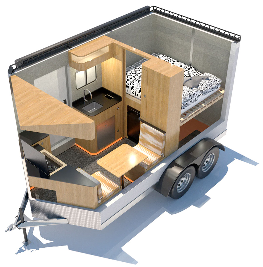 Tetravan Cargo Trailer Conversion Layout