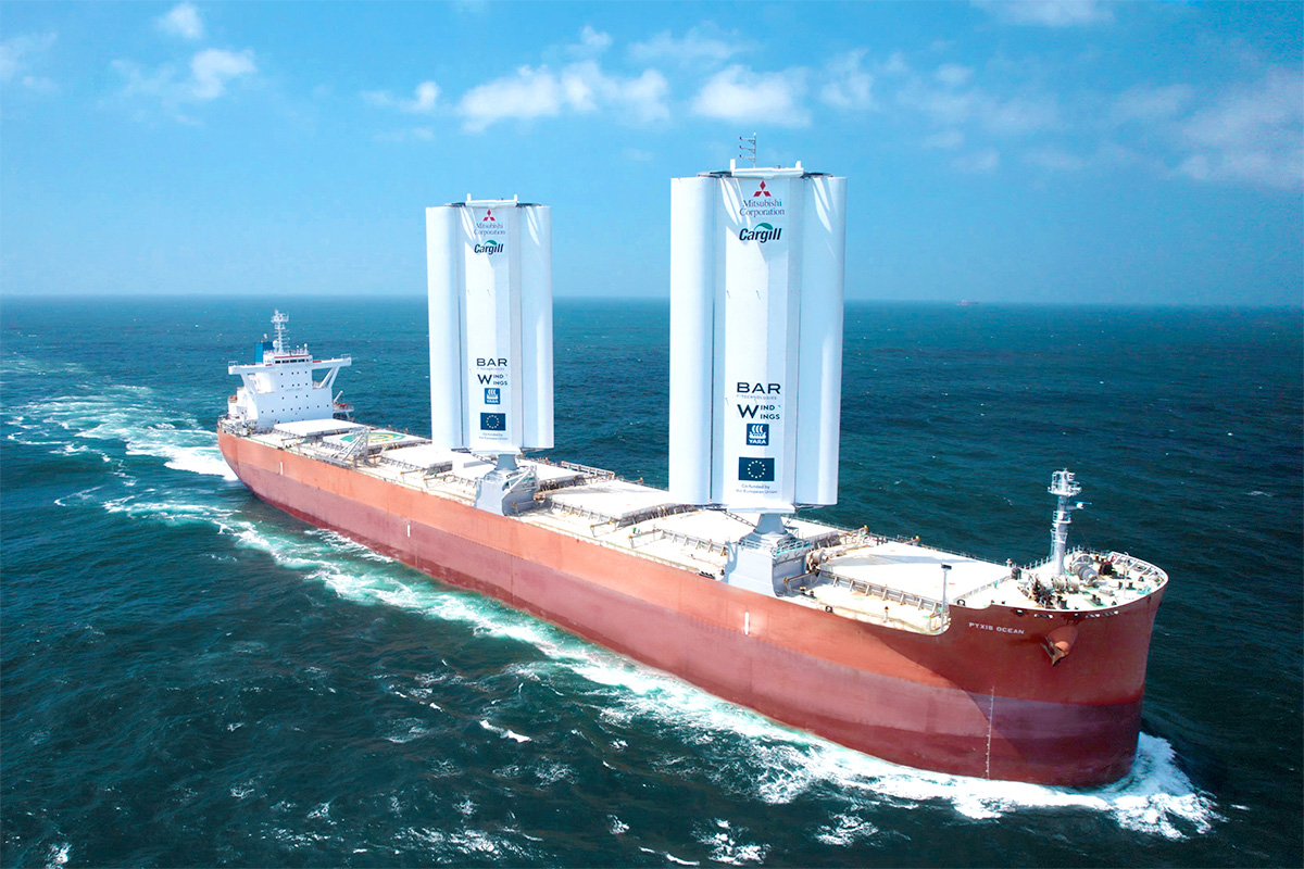 Wind-powered Pyxis Ocean WindWings Cargo Ship