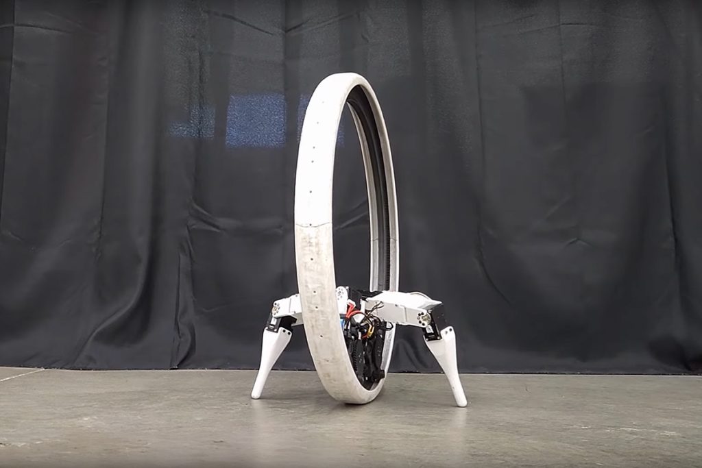 Monocycle Ringbot Legs Down Standing
