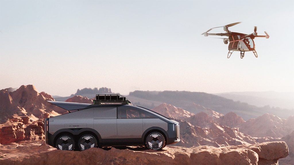 XPENG AEROHT Modular Flying Car Concept Offroad Aerial